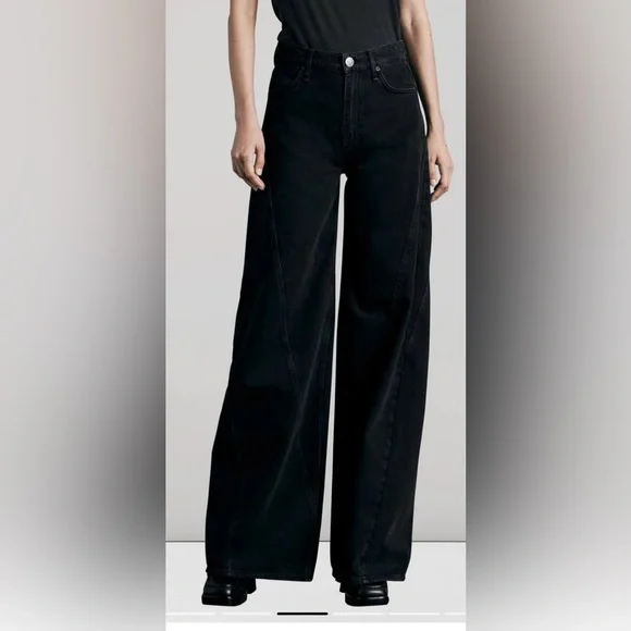 Rag and Bone Sofie Splice High-Rise Jean - Clean Highland Black size 24 - Picture 5 of 5